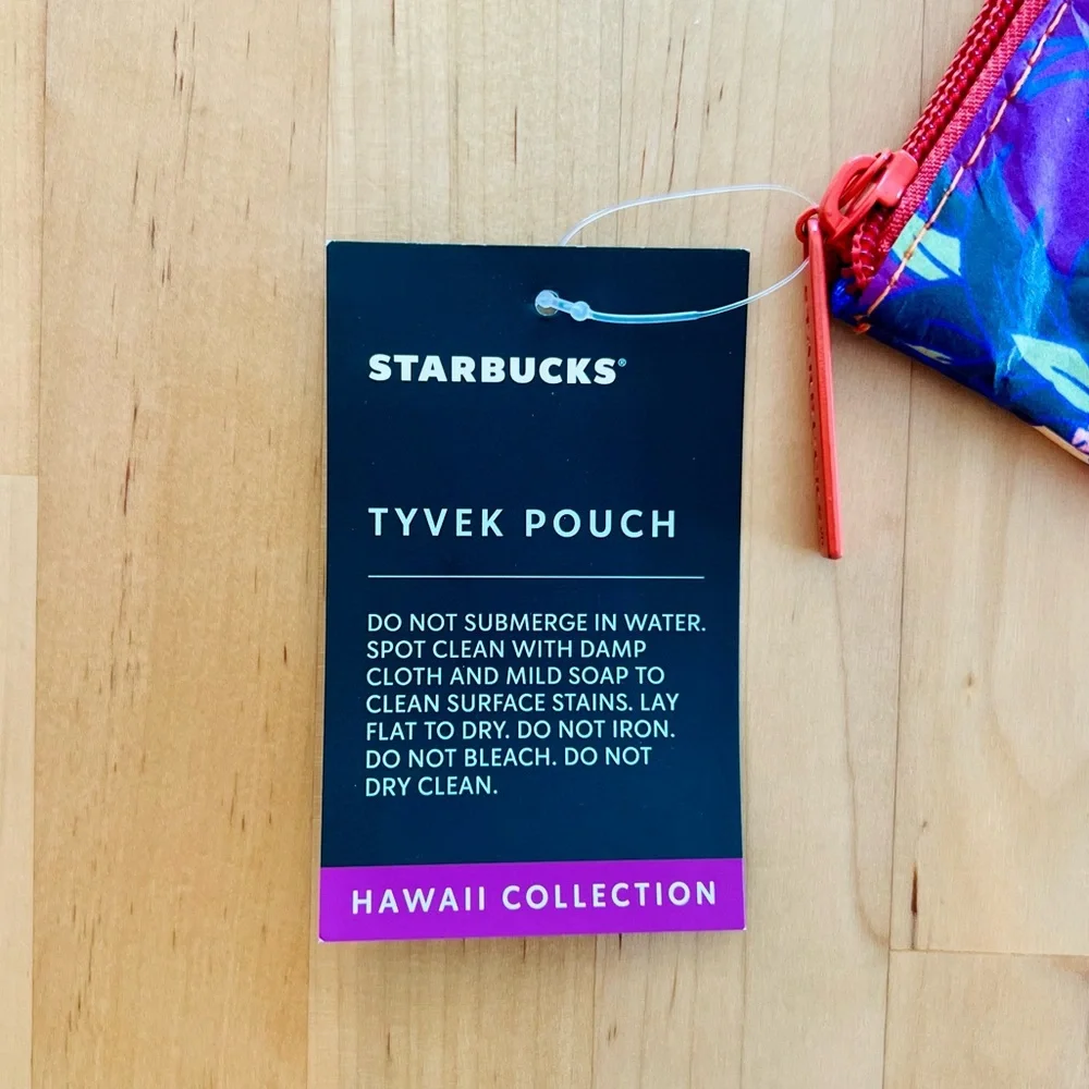 COPY - NEW Starbucks Tyvek Hawaii ALOHA Zippered Pouch * Hawaii Edition - Picture 3 of 7